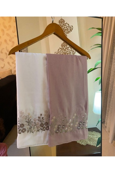 Veil Designer A set of two bolero scarves in Japanese fabric with black embroidery. Size: 60 * 190