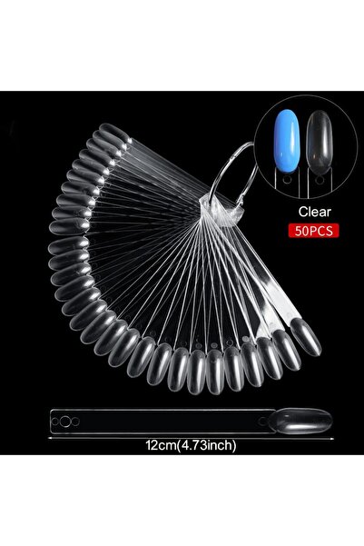 Choice 50 pcs Oval T Nail Display Sticks Clear Natural Colors Nail Swatch Cha...