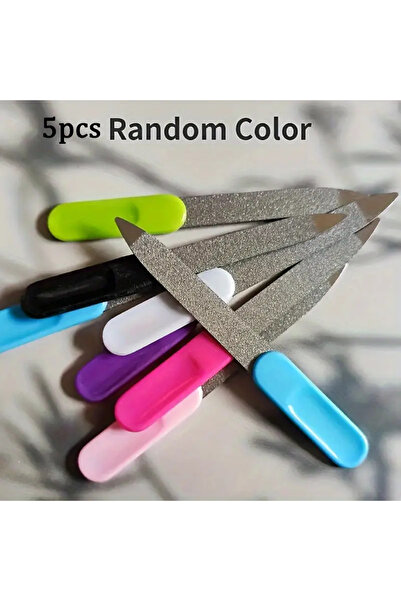 Choice 5 قطع من مبردات الأظافر المصنوعة من الفولاذ المقاوم للصدأ بألوان عشوائية بدون عطر، معالجة بالرمل على الوجهين،