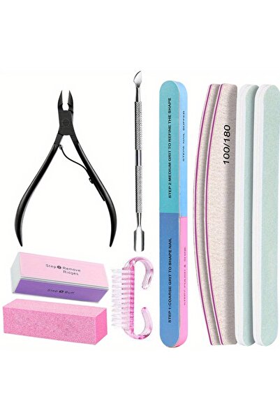 Choice style4 10 قطع/مجموعة أدوات تجميل الأظافر 100/180 حبيبات احترافية، مبرد...