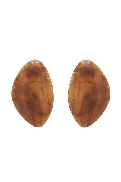 Choice أقراط أذن أكريليك هندسية باللون الأبيض والبني للنساء، إكسسوارات مجوهرا...