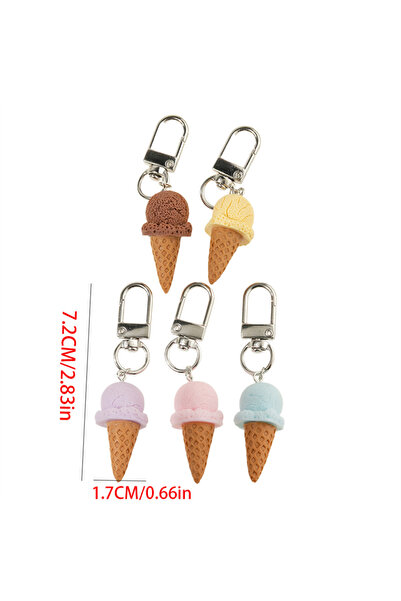 Choice 5 قطع أو 5/10 قطع من سلسلة مفاتيح على شكل آيس كريم وقوس قزح وزهرة البر...