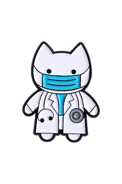 Choice دبابيس مطلية بالمينا على شكل قطط لطيفة من ستايل 2، قطة صغيرة ترتدي معط...