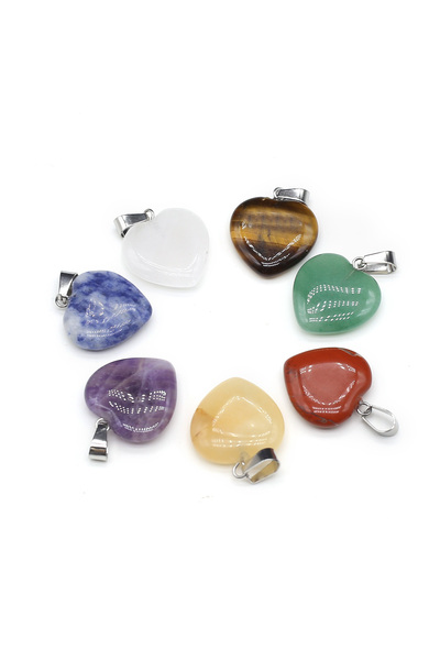 Choice 20 × 20 × 6 مم بالجملة 7 قطع/وحدة قلادة شقرا على شكل قلب من الحجر الطب...