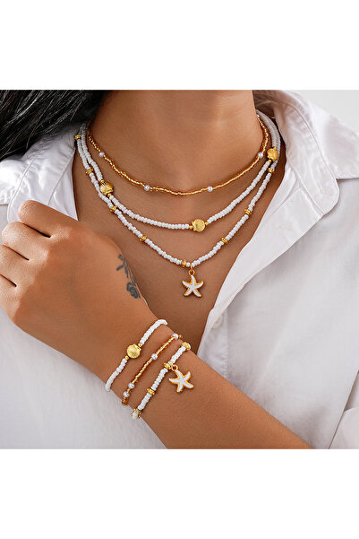 Choice AYAWhite 6Pcs/Set Rice Beaded Shell Starfish Pendant Necklace Bracelet...