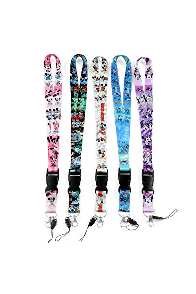 Choice 17.7in 5pcs Mickey Stitch 5/6/8pcs Disney Anime Stitch Lanyards Set Ka...