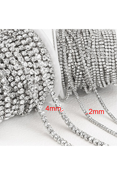 Choice سلسلة أكواب من الفولاذ المقاوم للصدأ بقطر 4 مم، بطول متر واحد، مرصعة ب...