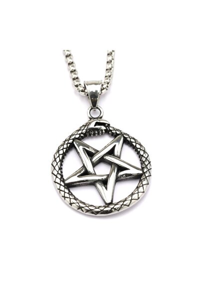 Choice قلادة رجالية من الفولاذ المقاوم للصدأ بلون فولاذي أوروبي وأمريكية عتيق...