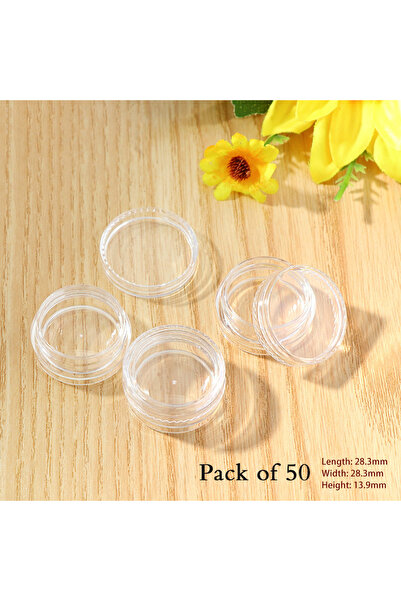 Choice 50 قطعة 10/50/100 قطعة/المجموعة صندوق تخزين خرز المجوهرات البلاستيكي الشفاف ذو القاعدة الصغيرة وعاء دائري