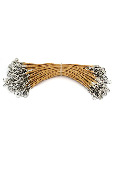 Choice حبل شمعي جلدي كاكي اللون، 20 قطعة، سلسلة بطول 15 سم، حبل تعليق، حبل مز...