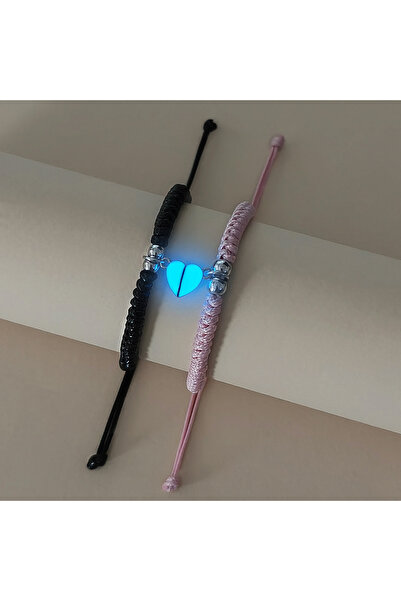 Choice 21cm B1035 2/pcs Set Luminous Heart Beads Positioning Multi-Knot Coupl...