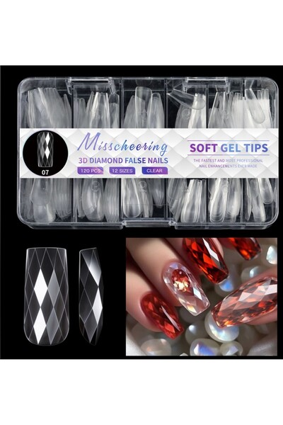 Choice 07-120 قطعة جديدة 120/140 قطعة أطراف تمديد أظافر مربعة الشكل من اللوز،...