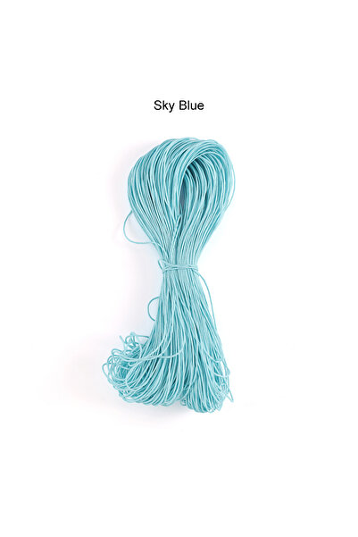 Choice حبل خرز من القطن المشمع باللون الأزرق السماوي، 65 مترًا/مجموعة، بسمك 1...