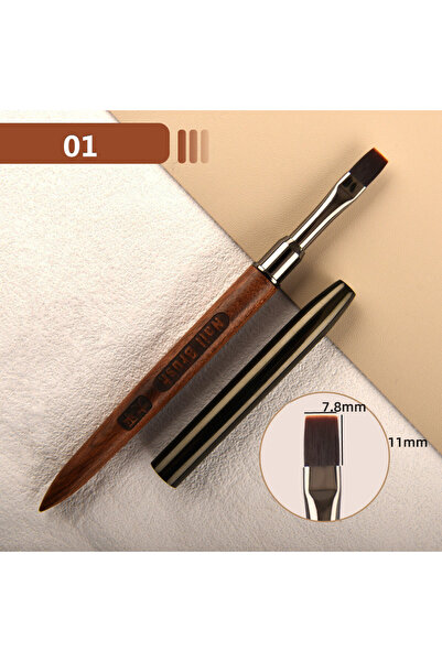 Choice G-B501-01 قلم فرشاة أظافر أكريليك واحد لبودرة مانيكير بمقبض خشبي دائري...