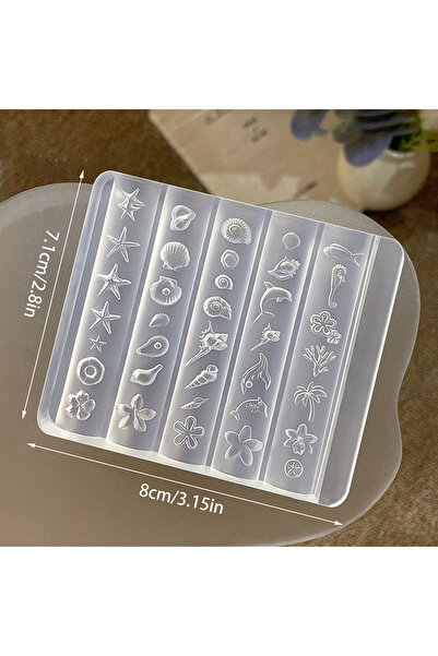 Choice B 〔CC55〕 قالب أظافر أكريليك ثلاثي الأبعاد على شكل زهرة الزنبق، صدفة بح...