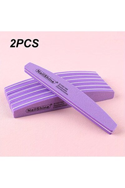 Choice مجموعة مبرد أظافر احترافية مزدوجة الجوانب مكونة من قطعتين أرجوانيتين، ...