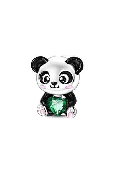 Choice Ktc1785 Mula 1Pc 925 Silver Cute Panda Heart Hugging Charms Fit Original Beads Bracelet Making for W