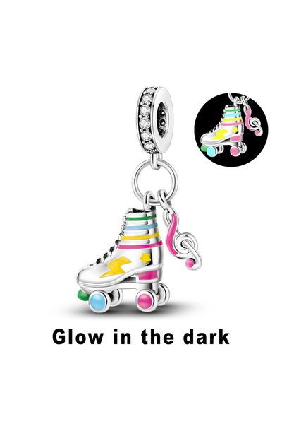 Choice زلاجات دوارة مضيئة مطلية بالفضة، سوار رياضي متدلي مناسب، قلادة، حذاء ت...