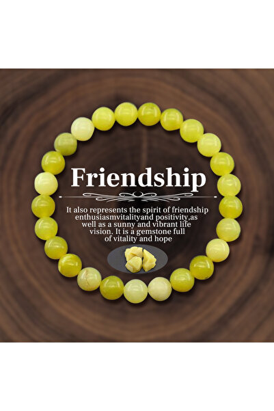 RINHOO FRIENDSHIP BR24Y0630-10 8mm Natural Stone Beaded Bracelet for Women Me...