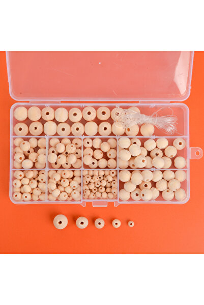 Choice WHITE 220pcs Natural Wood Beads Kit Loose Round Beads for Jewelry Maki...