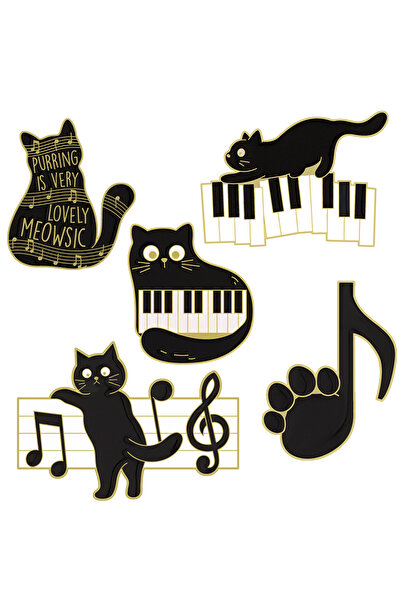 Choice مجموعة من 23 3-8 قطع/مجموعة دبابيس مينا قطة سوداء لطيفة وعيون كبيرة مض...