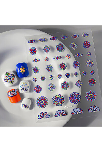 Choice NK5D-0484 1 قطعة 5D ملصقات فن الأظافر على الطراز البوهيمي زهرة سيمفونية الباروك ذاتية اللصق منقوشة