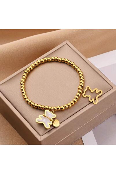 Choice B573 XIYANIKE Cute Style Women Bracelet Stainless Steel Bear Shape Bea...