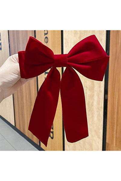 Choice مشبك شعر مخملي عتيق CS664901JC1، شريط بلون واحد كبير، عقدة ذيل حصان، دبوس شعر باريت