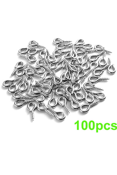 Choice D 100pcs 100Pcs 4x8mm Small Tiny Mini Metal Eyepins Hooks Eye Pins Eye...