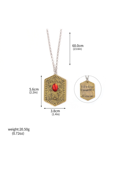 Choice قلادة قلب دامبالا من فيلم "لعبة الأطفال" رقم N01149، قلادة تميمة عتيقة من الياقوت المنقوش