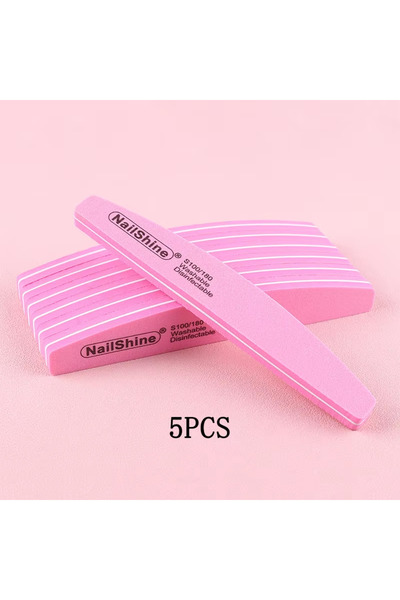 Choice 5 قطع وردية اللون "مبرد أظافر مزدوج الوجهين" إسفنج ملون لتلميع طلاء ال...