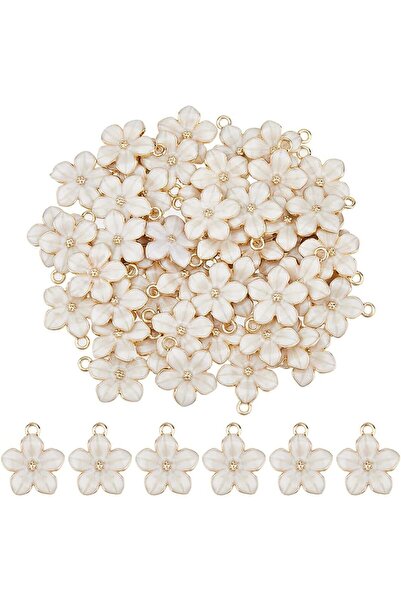 Choice AECH05-14091 50 قطعة من دلايات زهور الكرز المطلية بالمينا دلايات الزهو...