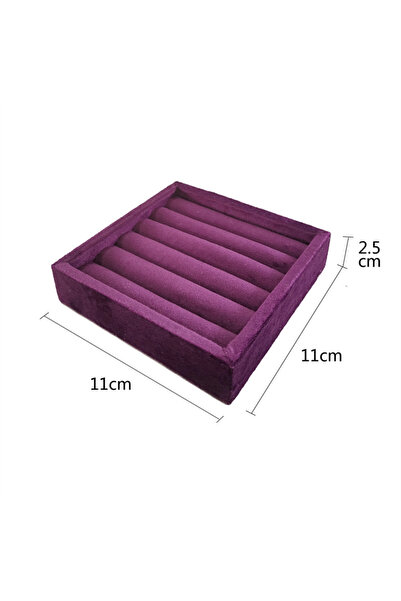 Choice صينية خواتم مخملية ناعمة بلون أرجواني داكن، منظم لعرض وتخزين المجوهرات...