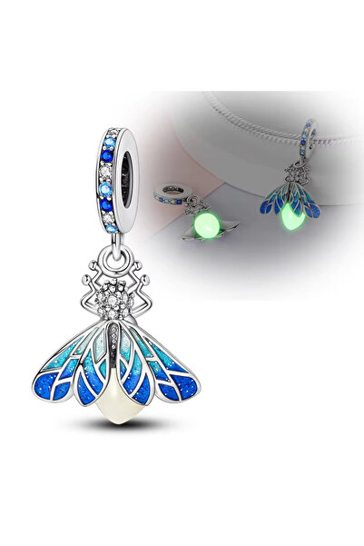 Choice KTC1271 قلادة على شكل فراشة يراع مضيئة متوهجة من الفضة الإسترليني عيار...