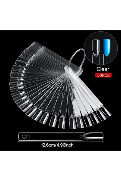 Choice 50pcs Clear Nail Display Sticks Clear Natural Colors Nail Swatch Chart...