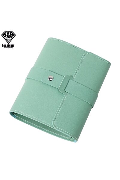 Choice حقيبة تخزين أقراط من الجلد الصناعي على شكل كتاب إبداعي أخضر، منظم أقرا...