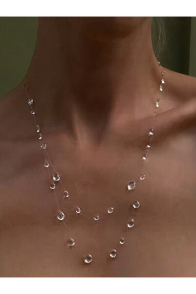 Choice 6 قلادة زهرة سلسلة الترقوة الشفافة الشهيرة من نيش للنساء لحفلات الزفاف...