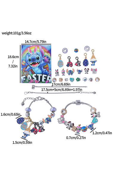 Choice غرزة 3 ديزني غرزة تقويم مجيء المجوهرات لمدة 24 يومًا - مجموعة سوار سحر DIY مع صندوق أعمى مفاجأة