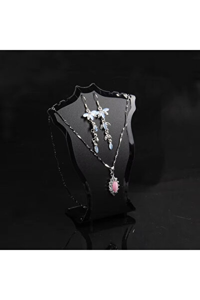 Choice حامل عرض مانيكان صغير من الأكريليك باللون الأسود، حامل قلادة وأقراط لل...