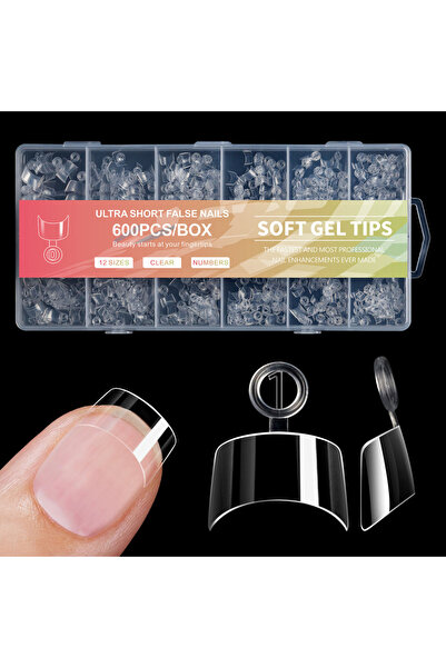 Choice 600 قطعة/صندوق XS أظافر صناعية نصف غطاء لوزية نصف غير لامعة تمديد أظاف...