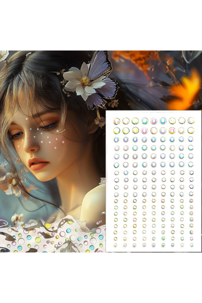 Choice ملصقات وشم مؤقتة ثلاثية الأبعاد للعينين والوجه ومكياج ذاتي اللصق شفافة على شكل قطرات ماء بتصميم مهرجان