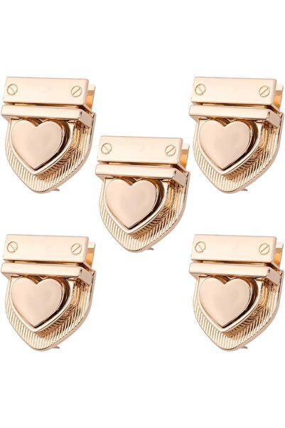 Choice AECH05-14023 5Pcs Tuck Lock Purse Clasp Purse Thumb Lock Light Gold He...