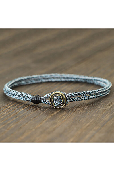 Choice سوار باراكورد بتصميم بسيط رمادي فضي 2 مم للرجال مصنوع يدويًا من طبقتين...