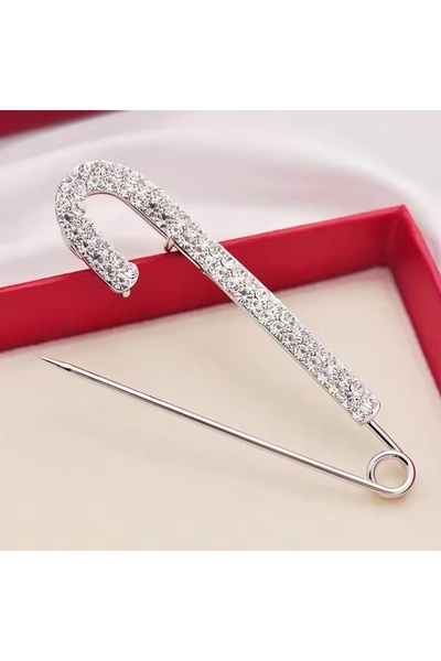 Choice قطعة واحدة - دبابيس فضية فاخرة وأنيقة بلون ذهبي مرصعة بالكريستال والزر...