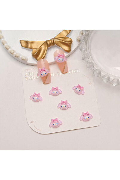 Miniso 06 100 قطعة من زينة أظافر كورومي وهالو كيتي اللطيفة - ديكور فني للأظافر ثلاثي الأبعاد، إكسسوارات أظافر كاواي DIY