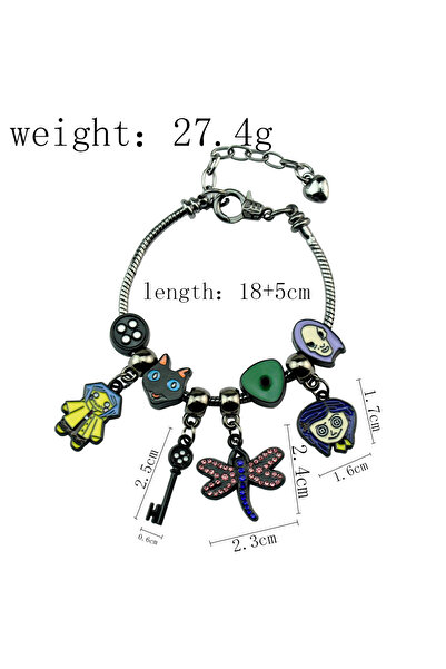 Miniso B257-سوار فيلم كورالاين قلادة حجر الرؤية الأخضر قلادة سلسلة حبل هيكل ع...