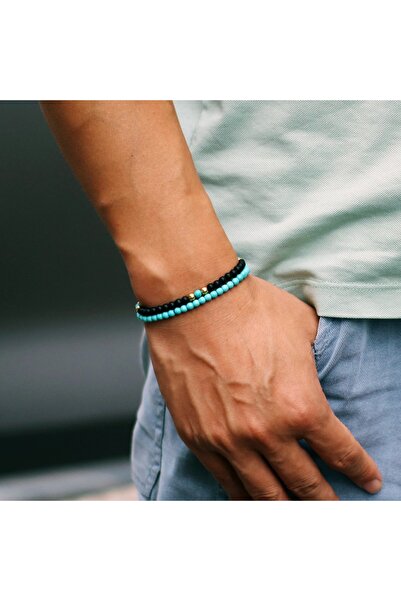 Choice سوار فريد من نوعه من حجر الهاوليت الأزرق بطول 19.5 سم (7.7 بوصة) مكون ...