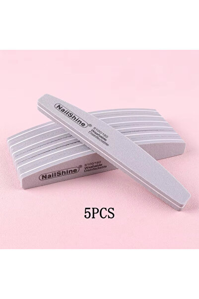 Choice 5 قطع رمادية "مبرد أظافر مزدوج الوجهين، إسفنجة ملونة، تلميع، شرائط تلم...