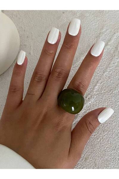 Choice حلقات أكريليك كورية بسيطة من ساليركون باللون الأخضر، خاتم دائري عتيق للنساء، جديد من الراتنج البانك، إصبع كبير من كيبوب