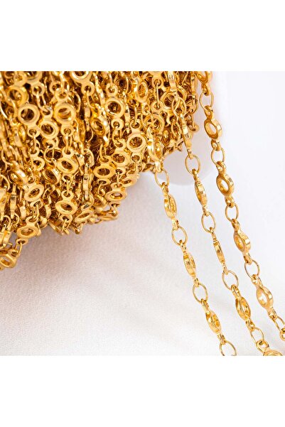 Choice 1 meter 4mm 1Meter No Fade Stainless Steel Link Chain Gold Color Bulk ...